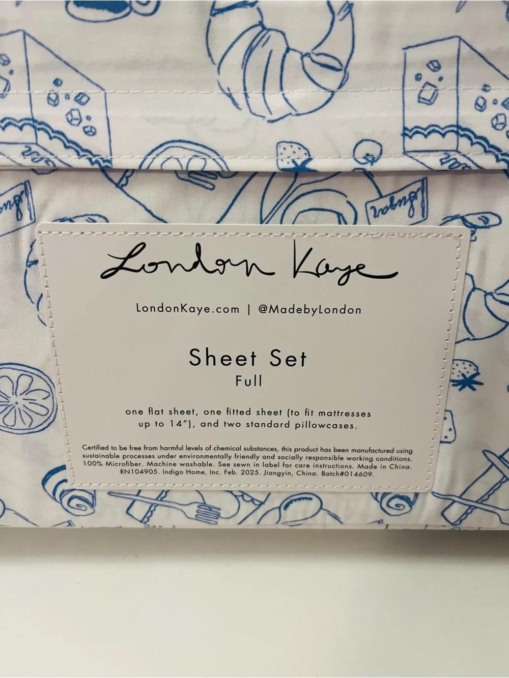 Cynthia Rowley & London Kaye Lot of 2 Full Sheet Sets Parisian Pastry Christmas